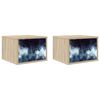 vidaXL Ścienny stolik nocny RAALTE 2 szt. dąb Sonoma 36 x 33 x 25 cm
