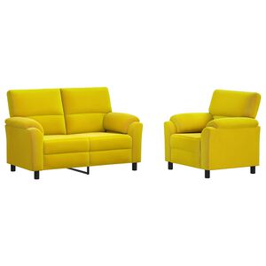 vidaXL Zestaw Sof 2 pcs ż&oacute;łty Welur