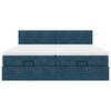 vidaXL Rama ł&oacute;żka otomana z materacami, niebieska, 160x200 cm, aksamit