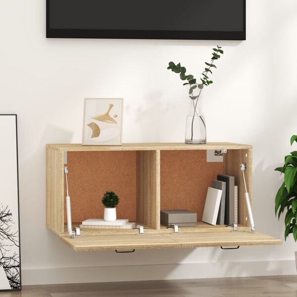 vidaXL Szafka wisząca, dąb sonoma, 80x35x36,5, materiał drewnopochodny