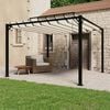 vidaXL Altana z żaluzjowym dachem 3x3 m, kremowa, tkanina i aluminium