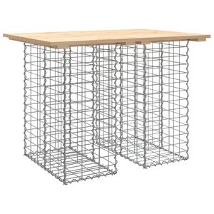 vidaXL St&oacute;ł ogrodowy gabionowy 100x70x72 cm lite drewno sosnowe