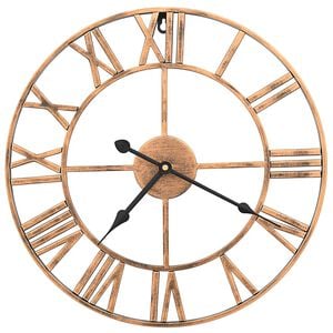 vidaXL Zegar ścienny, metal, 40 cm, złoty
