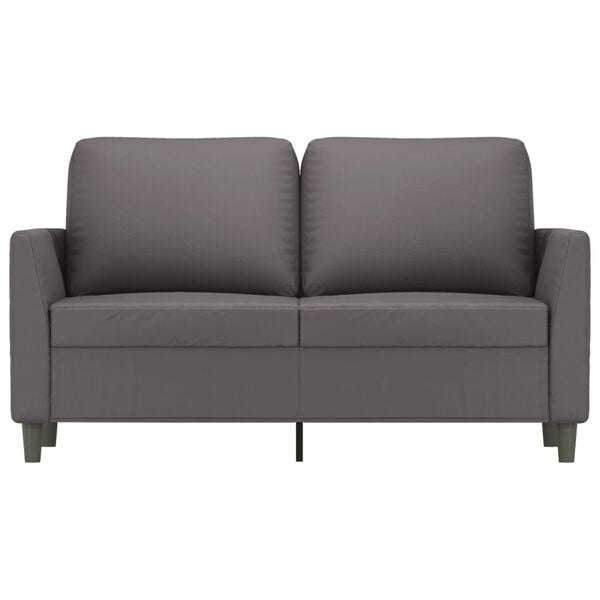vidaXL 2-osobowa sofa, szary, 120 cm, sztuczna sk&oacute;ra