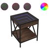 vidaXL Stolik nocny z LED Infinity, brązowy dąb, 40x40x49 cm