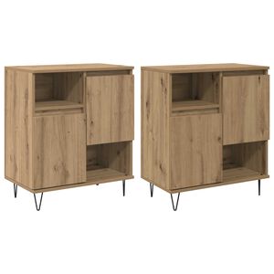vidaXL Bufet 2 pcs Dąb rzemieślniczy 60 x 35 x 70 cm