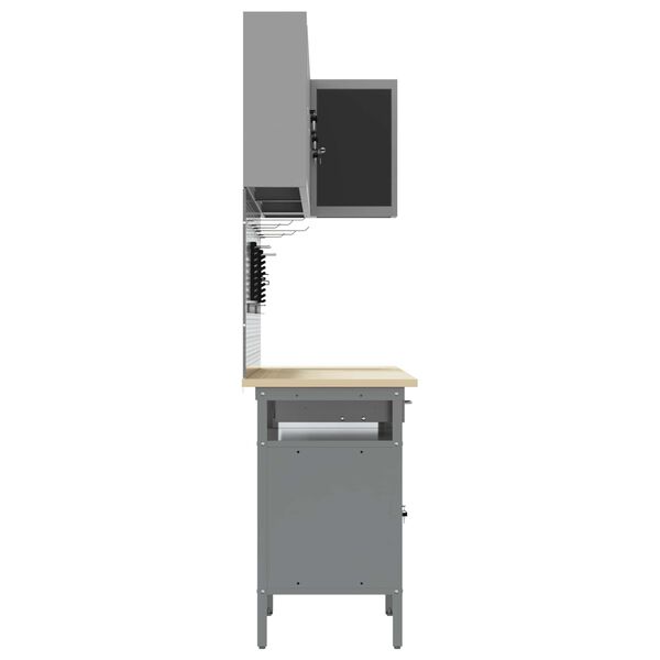 vidaXL Zestaw szafek roboczych z szufladą 10 pcs Czarny i szary