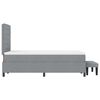 vidaXL Ł&oacute;żko sprężynowe Z zagł&oacute;wkiem Jasnoszary 120 x 190 cm tkanina