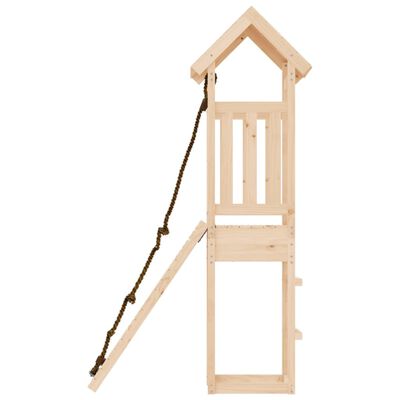 vidaXL Domek ze ścianką wspinaczkową dla dzieci, lite drewno sosnowe