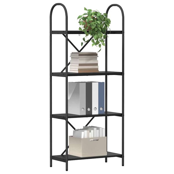 vidaXL P&oacute;łka na książki Czarny Dąb 60 x 30 x 146 cm