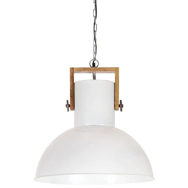 vidaXL Industrialna lampa wisząca, 25 W, biała, okrągła, 52 cm, E27