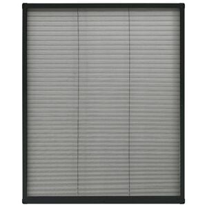vidaXL Plisowana moskitiera okienna, aluminium, antracytowa, 80x100 cm