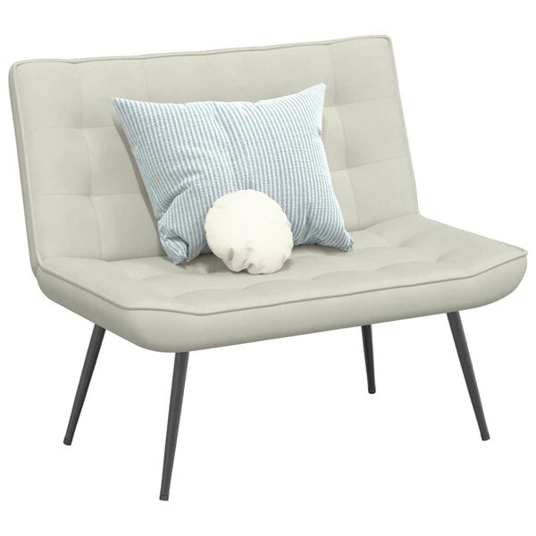 vidaXL Ławka kremowa 110x74x84 cm aksamitna