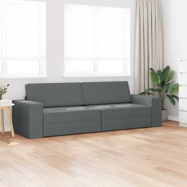 vidaXL Sofa Bed 200cm Ciemnoszary tkanina