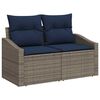 vidaXL Sofa Ogrodowa Szary 123 x 62 x 69cm polirattan