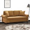 vidaXL 2-osobowa sofa z poduszkami, brązowa, 140 cm, aksamit