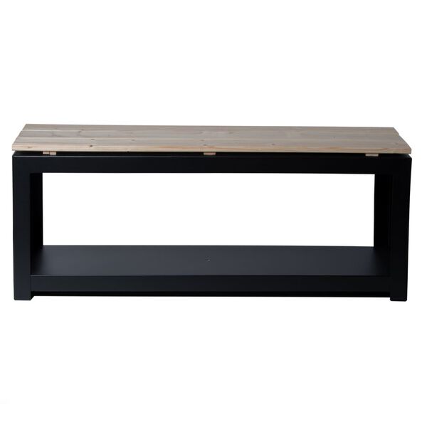 Esschert Design Ławka ze schowkiem na drewno, prostokątna