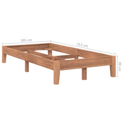 vidaXL Rama łóżka, lite drewno tekowe, 100 x 200 cm