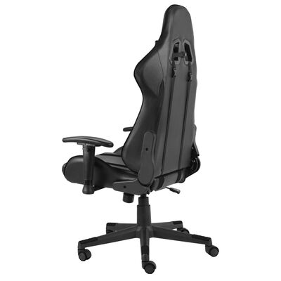 vidaXL Obrotowy fotel gamingowy, czarny, PVC