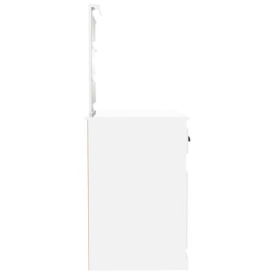 vidaXL Toaletka z LED, biała o wysokim połysku, 90x50x132,5 cm