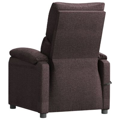 vidaXL Rozkładany fotel masujący, elektryczny, ciemnobrązowy, tkanina