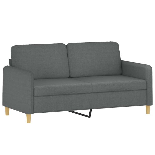 vidaXL Sofa 2-osobowa, ciemnoszara, 140 cm, tapicerowana tkaniną