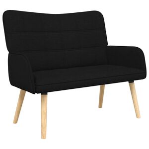 vidaXL Sofa dwuosobowa Czarny 115 x 61 x 87 cm tkanina