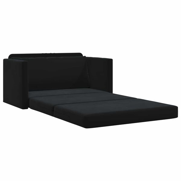 vidaXL Sofa Bed 110cm Czarny Aksamit