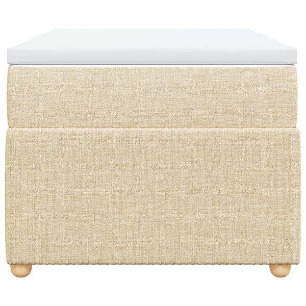 vidaXL Ł&oacute;żko kontynentalne z materacem, kremowe, tkanina, 100x200 cm