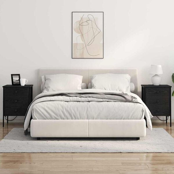 vidaXL Szafka Nocna z szufladą 2 pcs Czarny Dąb 42 x 41 x 61 cm