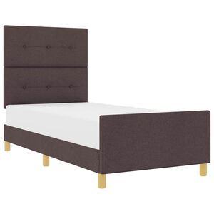 vidaXL Ramka ł&oacute;żka Z zagł&oacute;wkiem ciemnobrązowy 80 x 200 cm tkanina