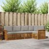 vidaXL Zestawy sof 5 pcs Naturalny i Jasny Szary Lite Drewno Akacji