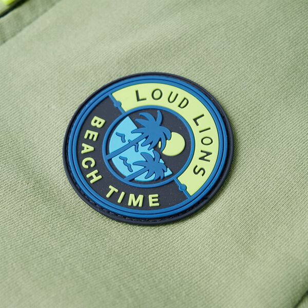 Bluza dziecięca z kapturem i zapięciem na zamek, jasne khaki, 104