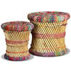 vidaXL Stołki w stylu chindi, 2 szt., wielokolorowe, bambus