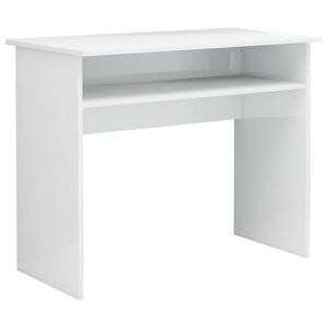 vidaXL Biurko, białe z połyskiem, 90x50x74cm, materiał drewnopochodny