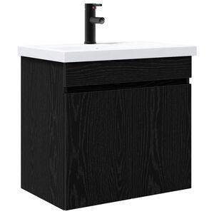 vidaXL Jednostka toaletowa z kranem Czarny dąb 61 x 40 x 74,5 cm