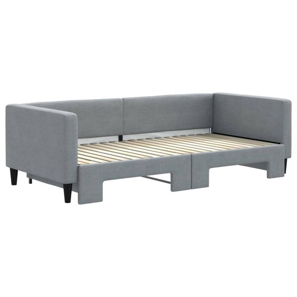 vidaXL Sofa rozsuwana, jasnoszara, 90x190 cm, tkanina