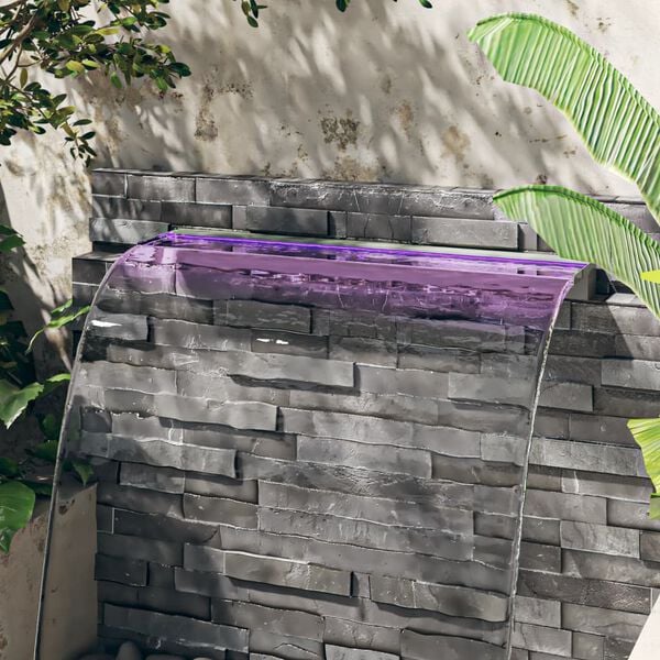 vidaXL Wylewka do wodospadu z RGB LED, stal nierdzewna, 108 cm