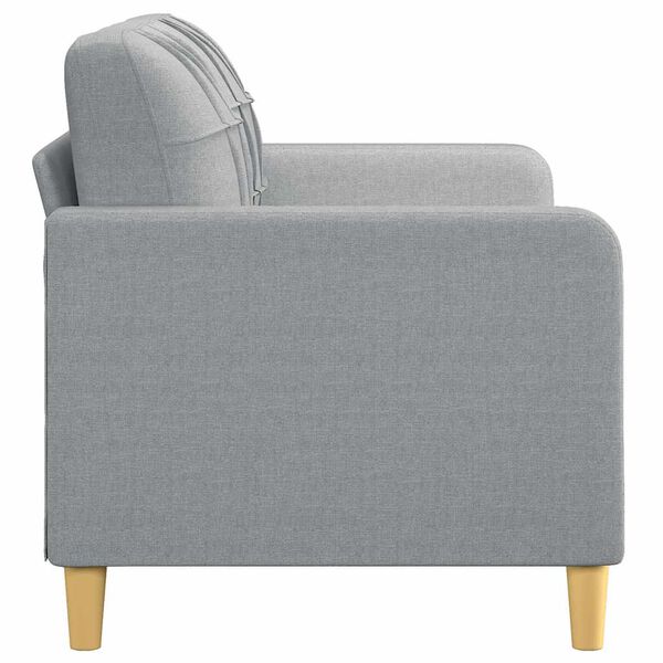 vidaXL Sofa 2-osobowa, jasnoszara, 140 cm, tapicerowana tkaniną