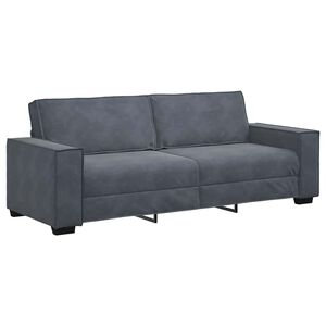 vidaXL Sofa 3-osobowa, ciemnoszara, 180 cm, obita aksamitem