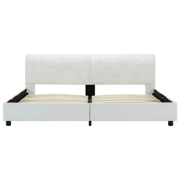 vidaXL Rama ł&oacute;żka, biała, sztuczna sk&oacute;ra, 160 x 200 cm