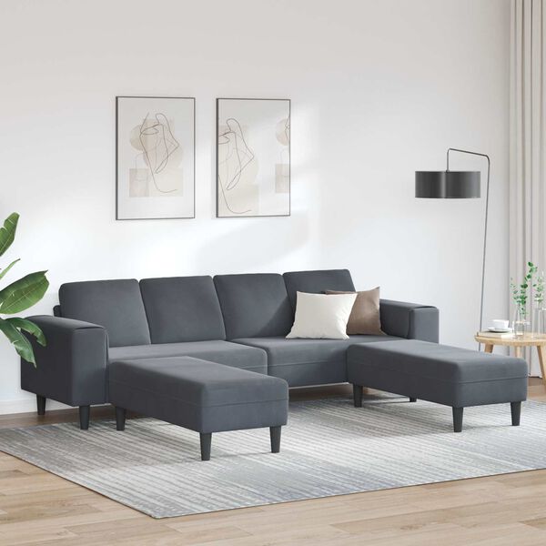 vidaXL Sofa do salonu 3 pcs Ciemnoszary