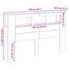 vidaXL Wezgłowie LED z p&oacute;łką Czarny dąb 160 x 18,5 x 103,5 cm