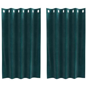 vidaXL Zasłony zaciemniające 2 szt. Ciemnozielony 140 x 140 cm Welur
