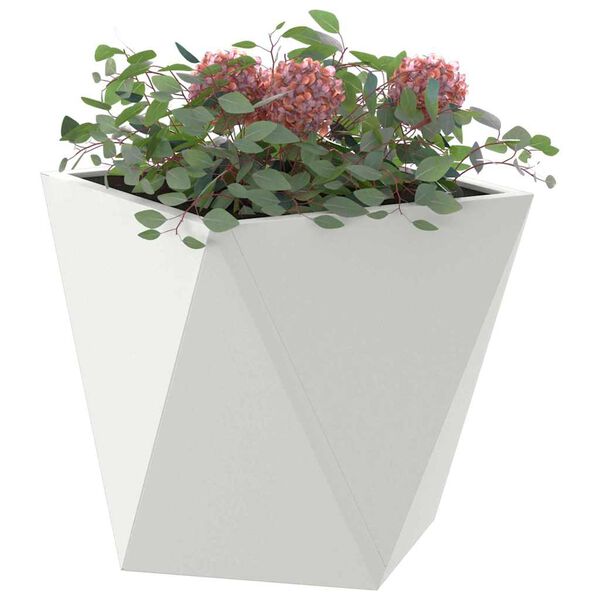 vidaXL Donica Biały 30 x 30 x 30 cm Stal