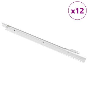 vidaXL Prowadnica szuflady 12 pcs Biały 450 mm Stal