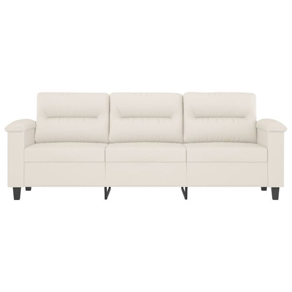 vidaXL 3-osobowa sofa, kremowa, 180 cm, sztuczna sk&oacute;ra