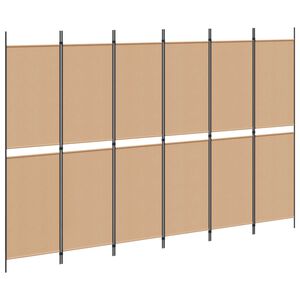 vidaXL Ekspresowy 6-panelowy parawan Beżowy 300 x 200 cm tkanina