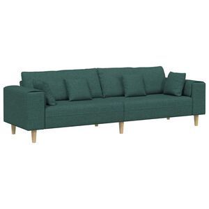 vidaXL Sofa Ciemna zieleń 250 x 77 x 76 cm tkanina