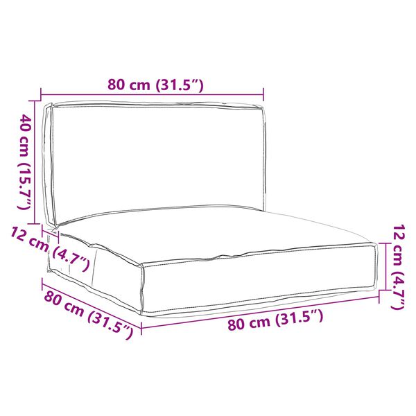 vidaXL Zestaw poduszek na paletę 2 pcs Antracyt Materiał Oxford